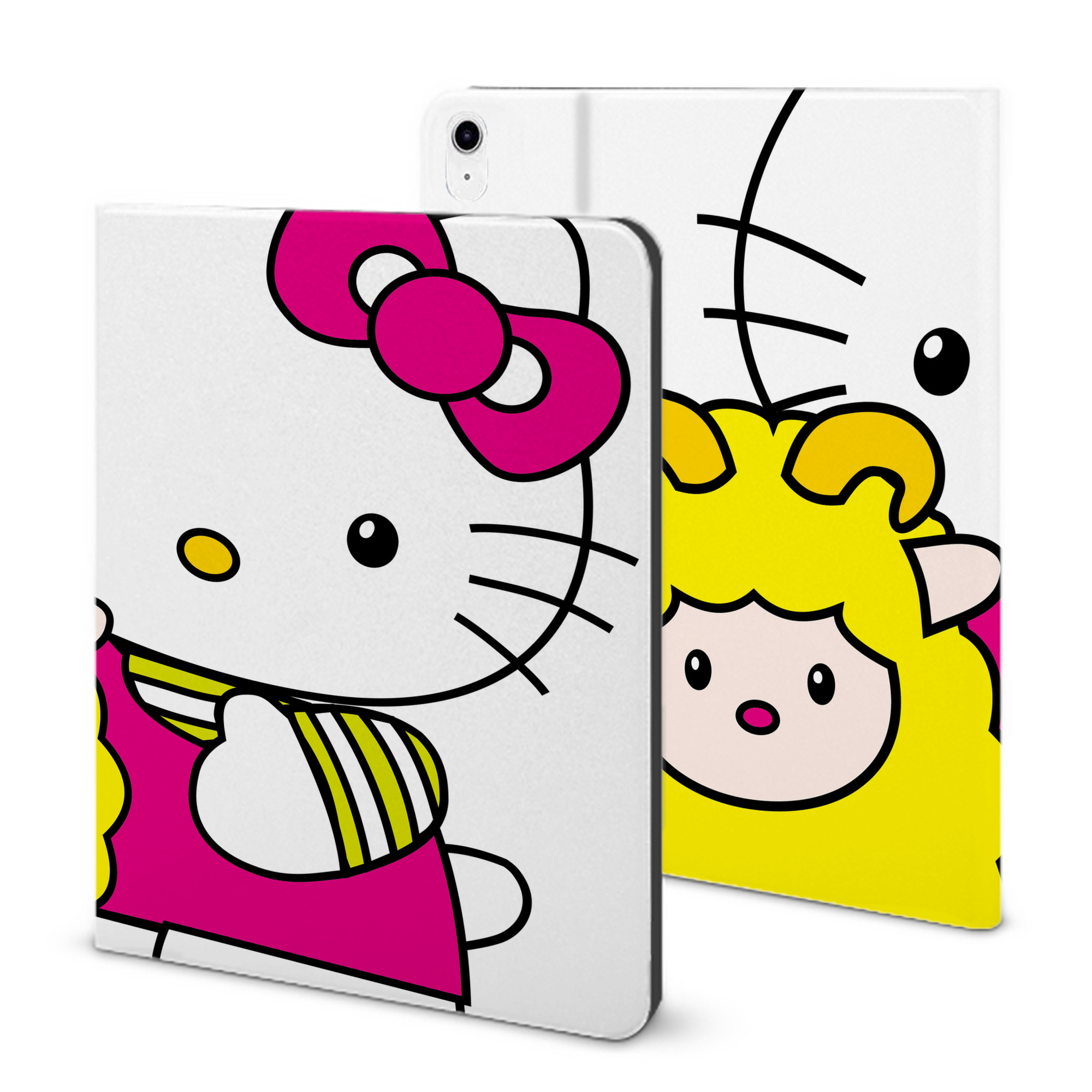 （画像用） Hello Kitty ハローキティ IPad ケース ブック型 PUレザー TPU 耐衝撃 軽量 薄型 ペン収納なし 全面保護 IPad 各モデル対応